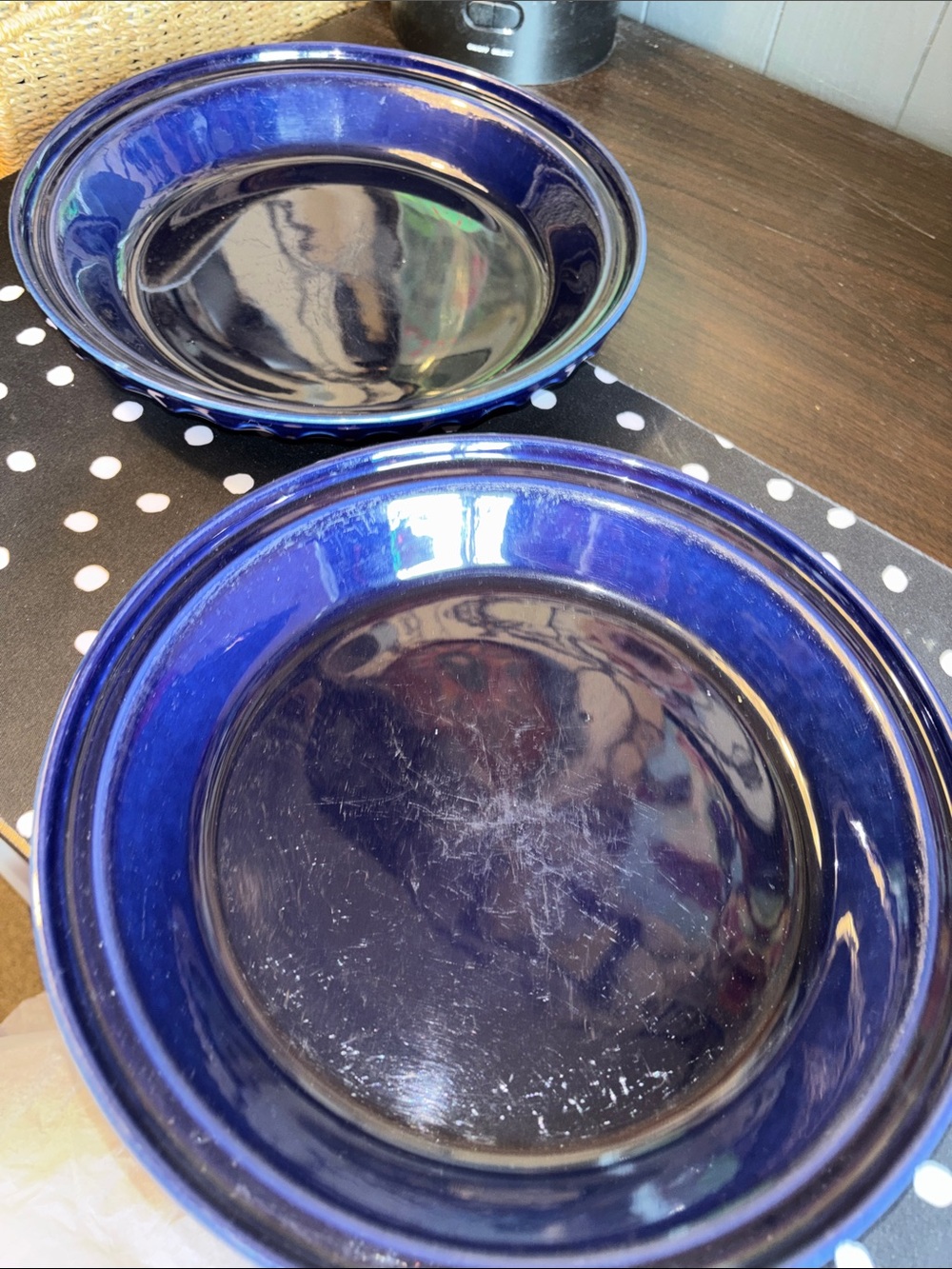 VINTAGE Fiesta ware Cobalt Blue pie plates s